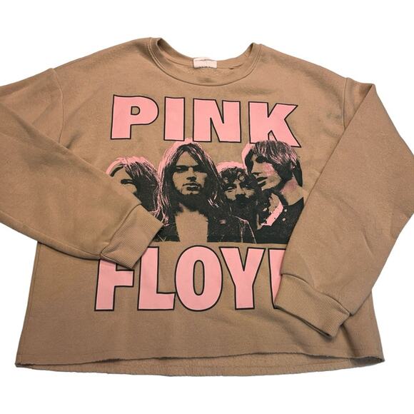 Pink Floyd Women’s Tan Cropped Sweatshirt XL - Picture 1 of 7
